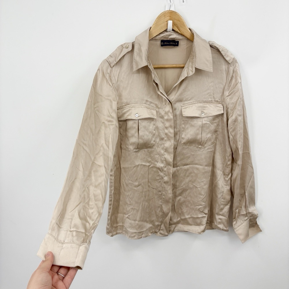 Brooks Brothers Silk Button Down Top Women 36 Quiet Luxury Minimalist Capsule